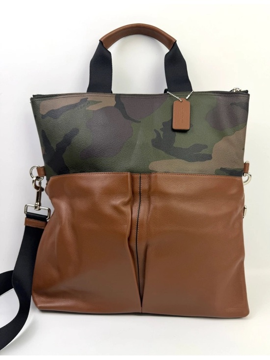 Coach Other - Coach Camouflage Foldover Crossbody Tote Bag Brown Leather Utility Unisex